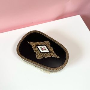 Vintage Victorian ornate rose brush